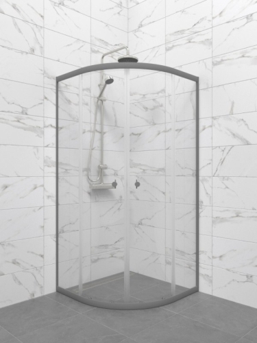 Душевое ограждение Triton Альфа-Графит 90*90, 100*100 прозрачное стекло фото 3