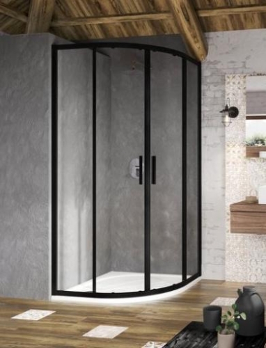 Душевой уголок Ravak Blix Slim BLSCP4 80*80, 90*90 стекло прозрачное, профиль черный