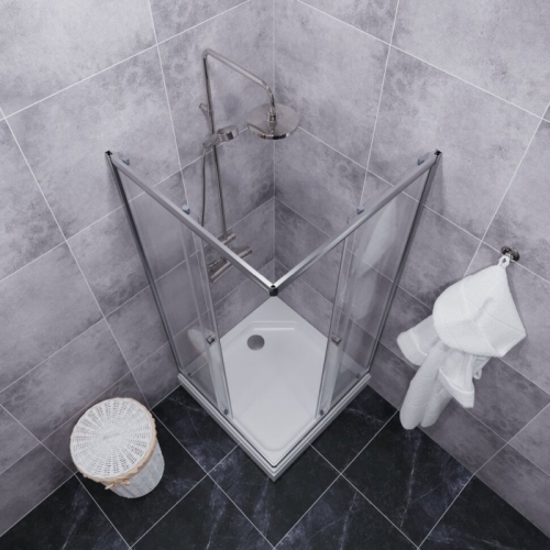 Душевое ограждение Triton Вента-хром 80*80, 90*90, 100*100 низкий поддон, стекло прозрачное фото 7