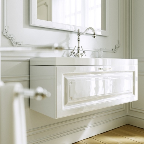 Тумба с умывальником Aqwella EMPIRE 80, 100 подвесная белая фото 4