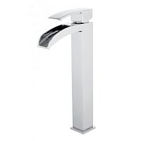 Смеситель высокий с каскадным изливом для раковины Gappo Jacob G1007-31 белый/хром