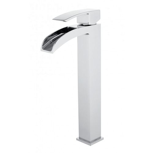 Смеситель высокий с каскадным изливом для раковины Gappo Jacob G1007-31 белый/хром