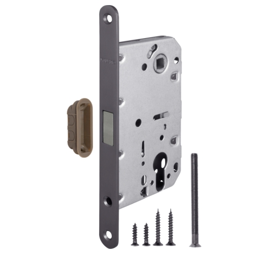 Замок межкомнатный Fuaro под цилиндр MAGNET M85C-50 GR (графит) (new plate)