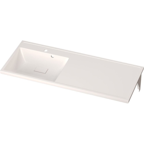 Тумба с раковиной над стиральной машиной Mirsant Soho Quadro 120 подвесная, белая фото 3