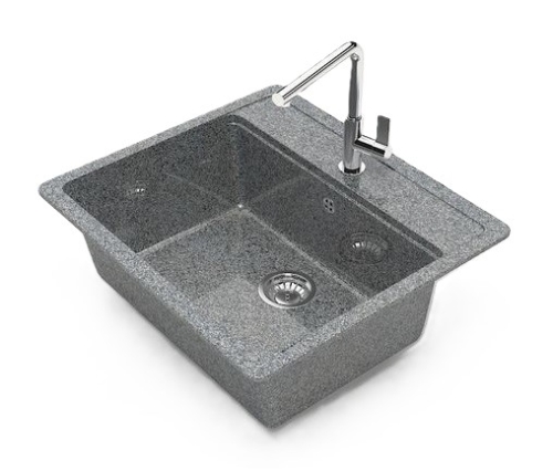Кухонная мойка Glanz Джекки L9 570x505x200 глянец светло-серый, темно-серый, песочный, бежевый, антрацит, белый