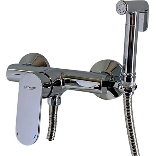 Смеситель с лейкой для гигиенического душа Ledeme L5210 хром