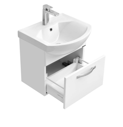 Тумба с умывальником Aquaton Ария подвесная 50, 65, 80 Белый Глянцевый фото 4