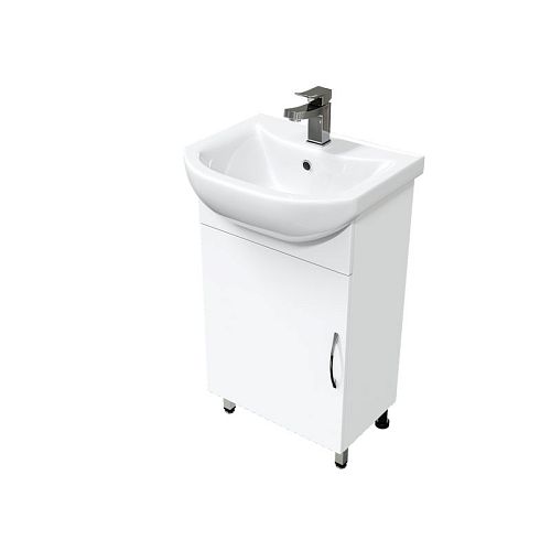 Тумба с раковиной Mirsant Лайт 50, 55, 60 напольная, белая