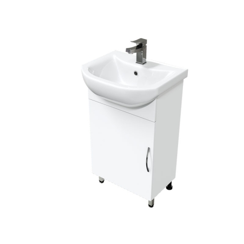 Тумба с раковиной Mirsant Лайт 50, 55, 60 напольная, белая
