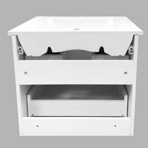 Тумба с умывальником Comforty Лаура 60 75 белый глянец  подвесная фото 8