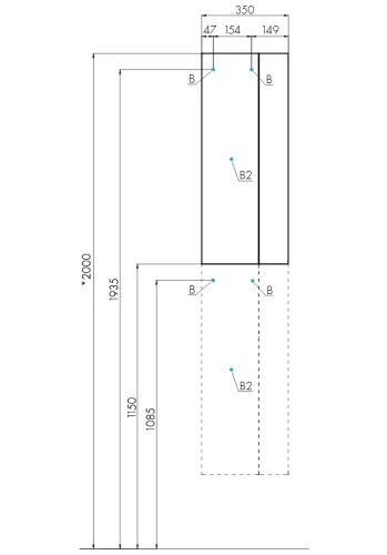 Шкаф-колонна Акватон Терра 35*20*85 Дуб Кантри/Антрацит фото 7