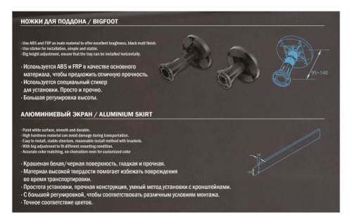 Поддон искусственный мрамор WeltWasser TRR Stone-Bl 120*80, 120*90 черный + сифон + панель фото 6