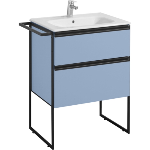Тумба с раковиной Roca Domi 60, 80 подвесная/напольная, небесный синий матовый фото 2