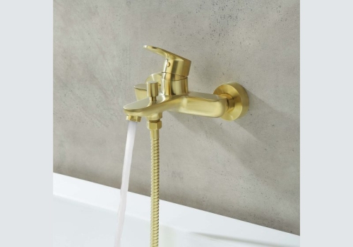 Смеситель для ванны Aquatek Ника AQ1840BG, золото шлифованное фото 4