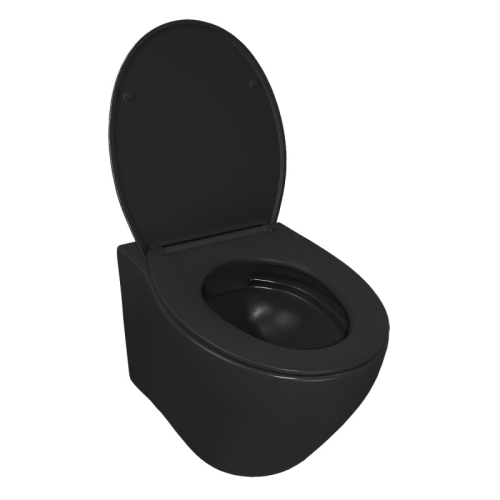 Унитаз подвесной безободковый Azario Keras matt black AZ-99046B черный матовый фото 2