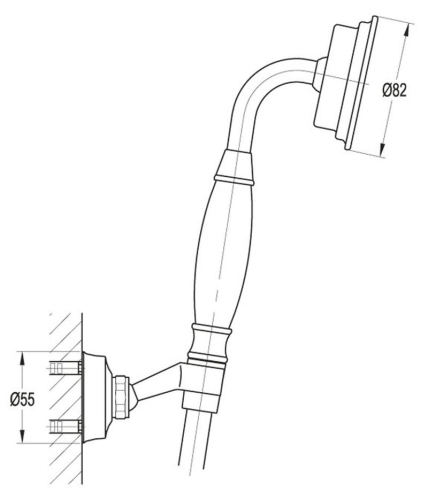 РУЧНОЙ ДУШ СО ШЛАНГОМ И ДЕРЖАТЕЛЕМ CEZARES LIBERTY-F-KD-01 хром фото 2