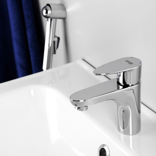 Смеситель для умывальника Wasserkraft Leine 3508 с гиг душем хром фото 2