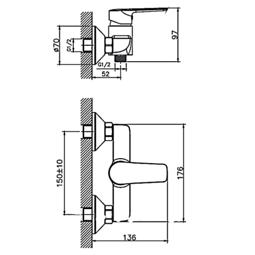Смеситель для душа Haiba HB20563 хром фото 2