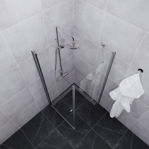 Душевое ограждение Triton Форма-Хром 90*90 стекло прозрачное фото 3