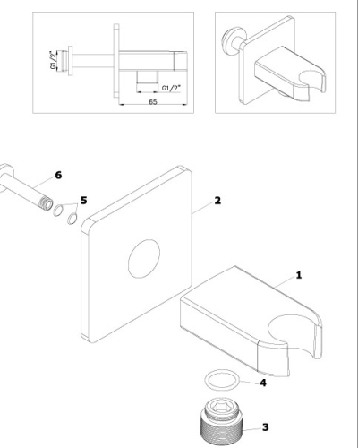 Встроенный смеситель для душа с 2-функциями Azario Tevis AZ-15490721 (набор) фото 5