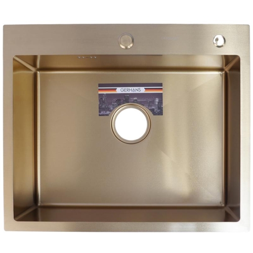 Мойка кухонная Gerhans K36050G 50*50 1мм нерж. сталь, золото
