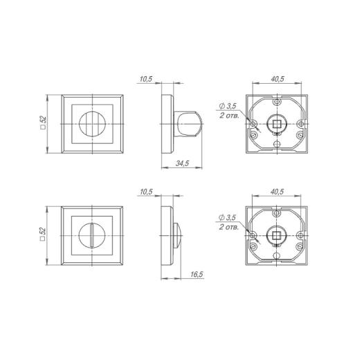 Ручка Punto поворотная BK6 QL ABG-6 зеленая бронза фото 2