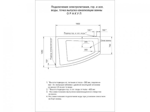 Ванна Aquatek Оракул электронное управление 170*125 гидромассажная фото 3