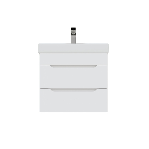 Тумба с умывальником Мирсант Soho Quadro 60/2 - Fest (узкая) подвесная, с доводчиком фото 4