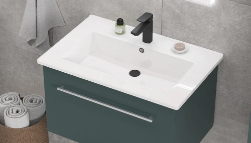 Тумба с раковиной Velvex Posse 65, 75, 85, 105 подвесная, верде фото 5