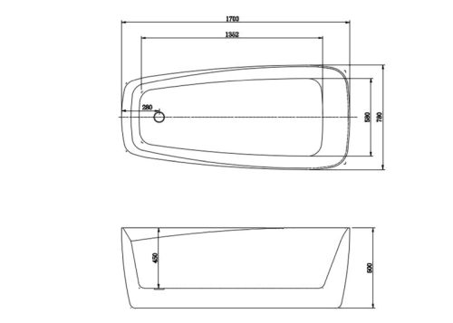 Ванна акриловая Aquatek Паола AQ-190778 170*78, ножки, сифон фото 8