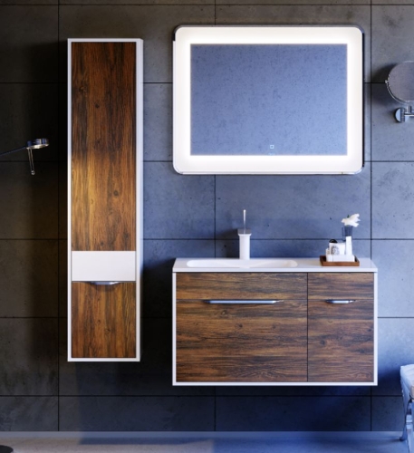 Пенал подвесной Aqwella MALAGA 33 см L/R крафт тёмный фото 4