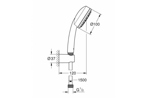 Душевой набор GROHE New Tempesta Cosmopolitan 100 I, хром (26084002) фото 2
