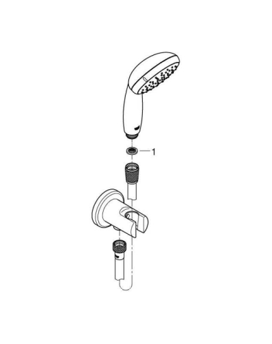 Душевой набор GROHE New Tempesta 100 с ручным душем и подключением для душевого шланга, хром (26406001) фото 3