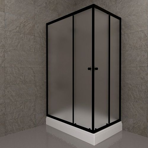 Душевое ограждение Triton Блэк-Вельвет А 120*80 низкий поддон, матовое стекло