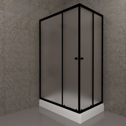Душевое ограждение Triton Блэк-Вельвет А 120*80 низкий поддон, матовое стекло