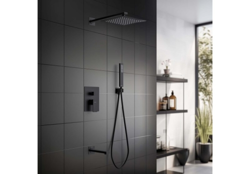 Душевая система скрытого монтажа Aquatek Либра AQ1673MB черный матовый фото 4