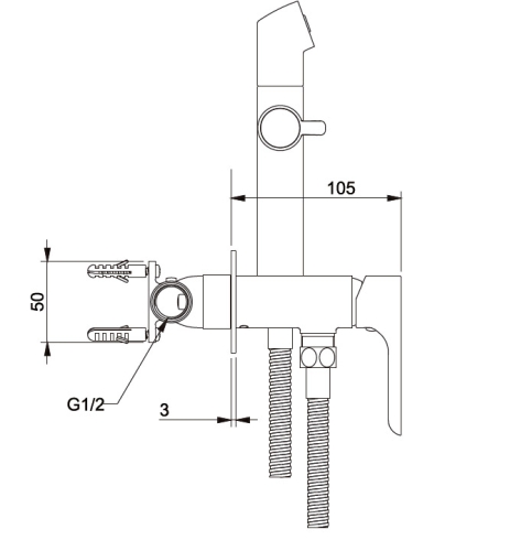 Смеситель с гигиеническим душем Gappo Noar G7248-1 хром фото 2