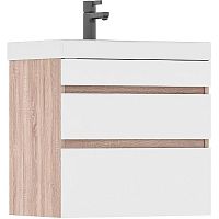 Тумба с раковиной Volna Conty 70, 80 подвесная, белый/дуб сонома