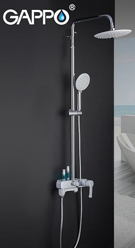 Душевая система со смесителем Gappo G2402-8 белый/хром