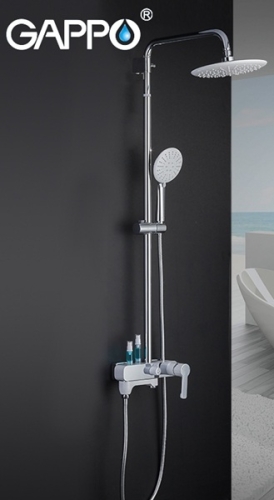 Душевая система со смесителем Gappo G2402-8 белый/хром