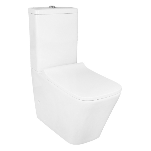 Унитаз напольный безободковый, смыв Торнадо Azario Quadro AZ-2175 UQ1 с сидением микролифт