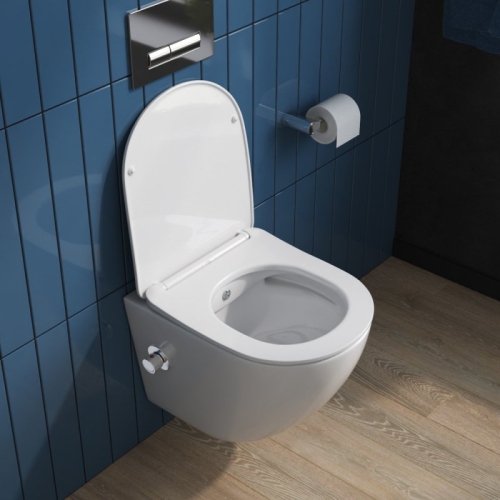 Унитаз подвесной с функцией биде Belbagno Uno безободковый, сиденье микролифт фото 9