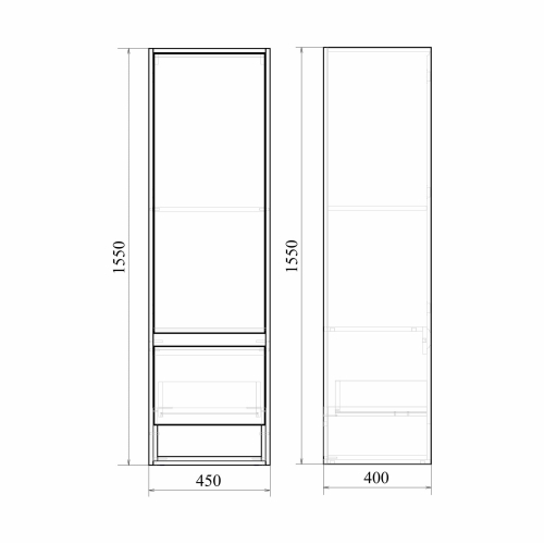Пенал Мирсант Scandy 45 подвесной, универсальный фото 3