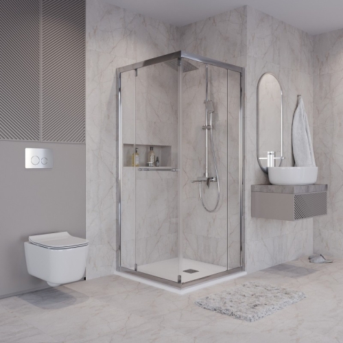 Душевое ограждение Niagara Нова/Nova NG-6633(6635)-34 90*90, 100*100, дверь раздвижная,стекло прозрачное фото 2