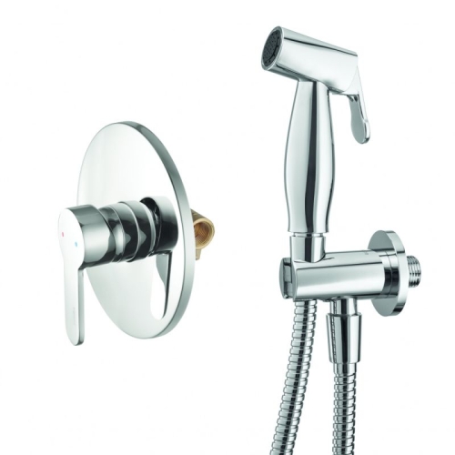 Смеситель скрытого монтажа с гигиенической лейкой Swedbe Platta 5525 хром