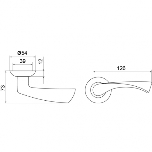 Ручка Punto раздельная CRONA TL/HD SN/CP-3 матовый никель/хром фото 3