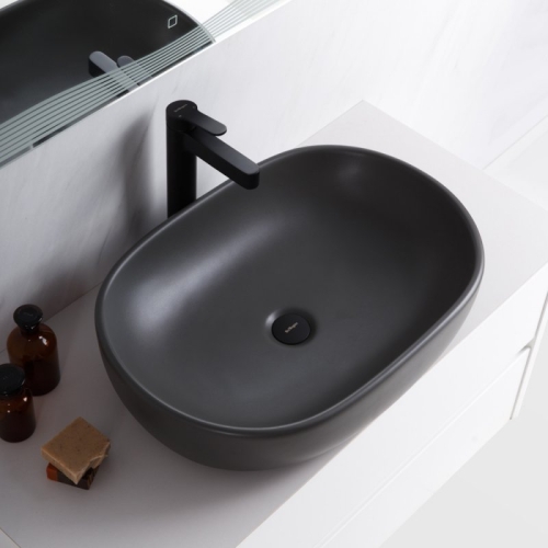 Раковина накладная Belbagno BB1084-H311 600x420x140 серый матовый фото 3