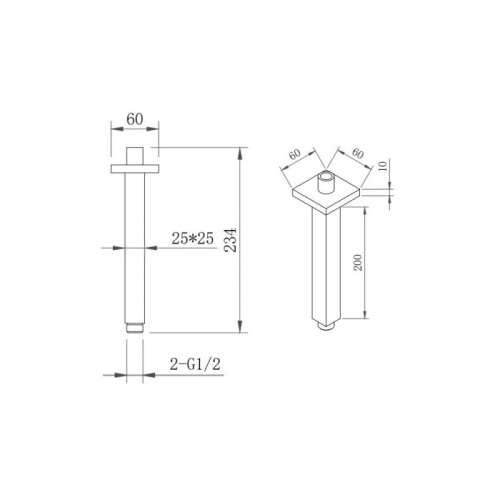 Держатель верхнего душа Berges Ventas S 074011, хром фото 2