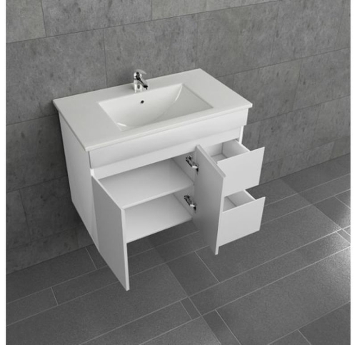 Тумба с раковиной Мирсант NEXT 80/1, 100/1 подвесная (2дв., 2ящ.) фото 3