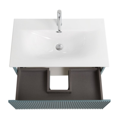 Тумба с раковиной BelBagno Uno 80 голубой матовый фото 5